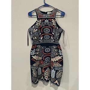 J.O.A. Los Angeles Women's Size Small Sleeveless Embroidered Dress Multicolor